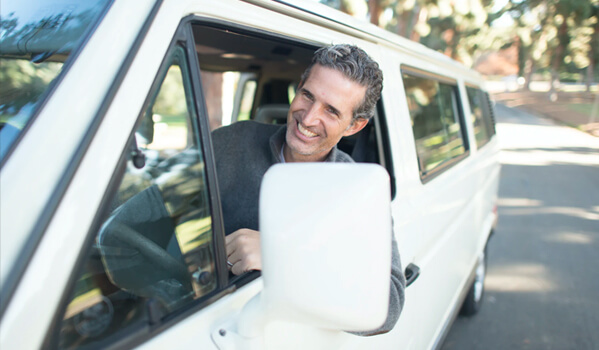  driver guy inside a limo