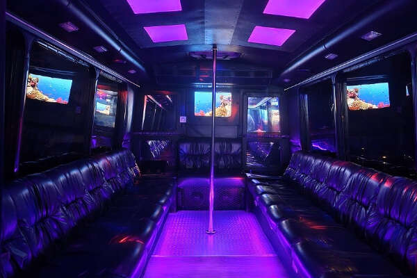 Limo bus with neon lights