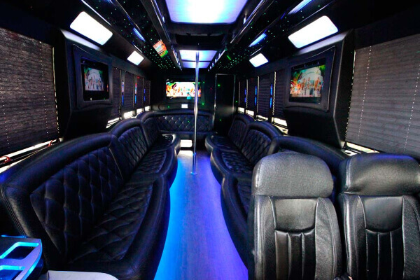Party limo bus interior