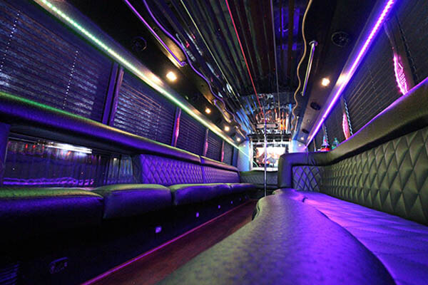 Party bus with neon lights