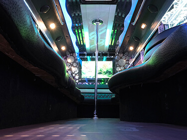 inside the deluxe party bus
