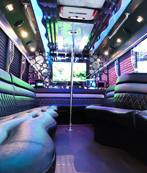 Party bus interior with unmatched luxury