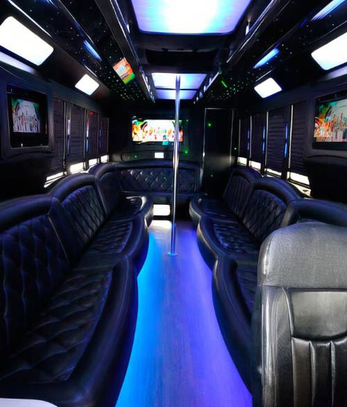 Tampa party bus with ambient lighting