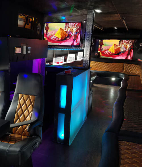 Spacious party bus for luxury transportation