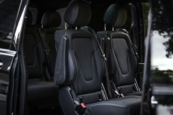 Tampa Bay Mercedes Sprinter van with captain chairs