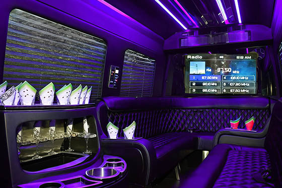 Sprinter limo van with neon lights